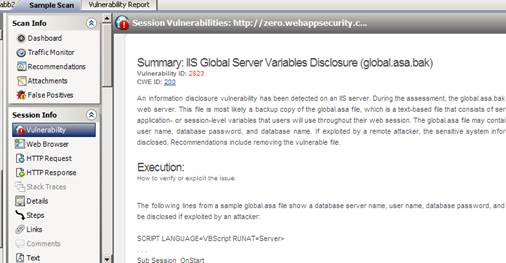 CWE Information in HP WebInspect