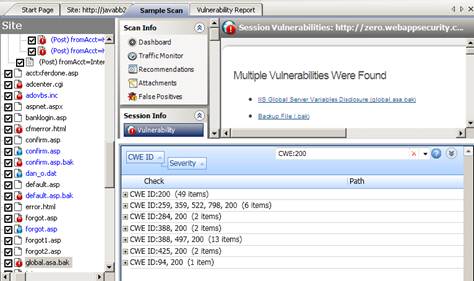 In HP WebInspect you can group a list of vulnerabilities by their CWE-ID.