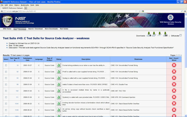Figure 12: List of Test Suite 45
