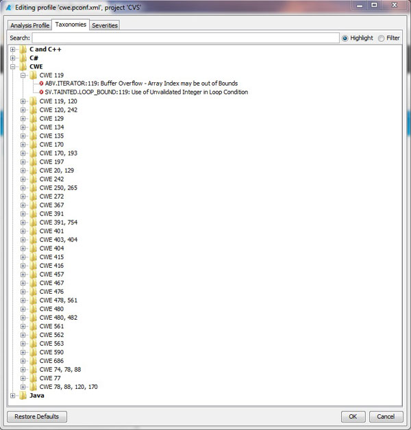 GETTING A LIST OF CLAIMED CWE IDENTIFIER COVERAGE